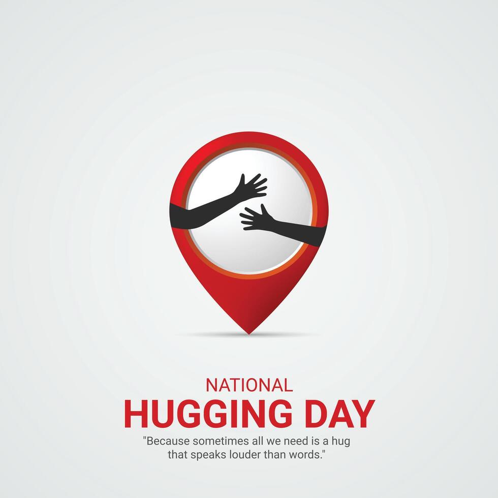 National Hugging Day, celebrated on January 21, creative design for social media ads vector