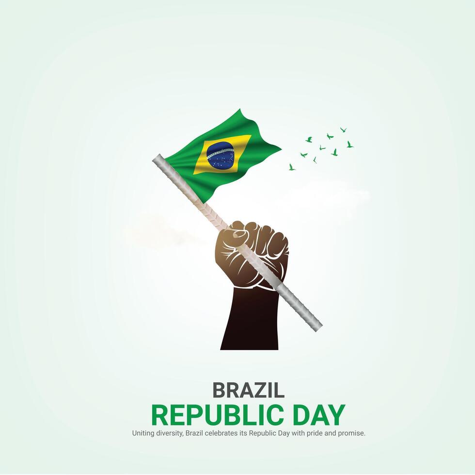 Brasil república día. Brasil república día creativo anuncios diseño noviembre 15. , 3d ilustración. vector