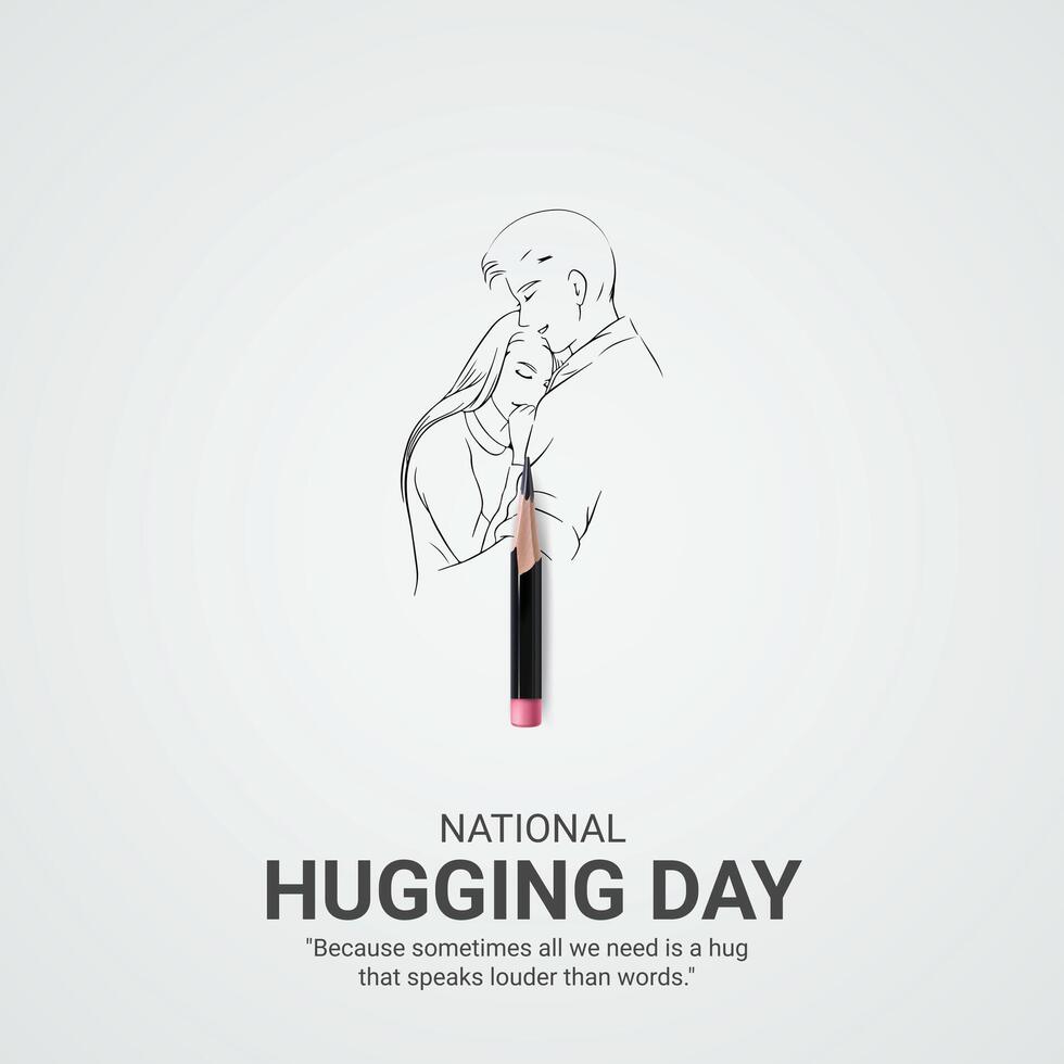 National Hugging Day, celebrated on January 21, creative design for social media ads vector