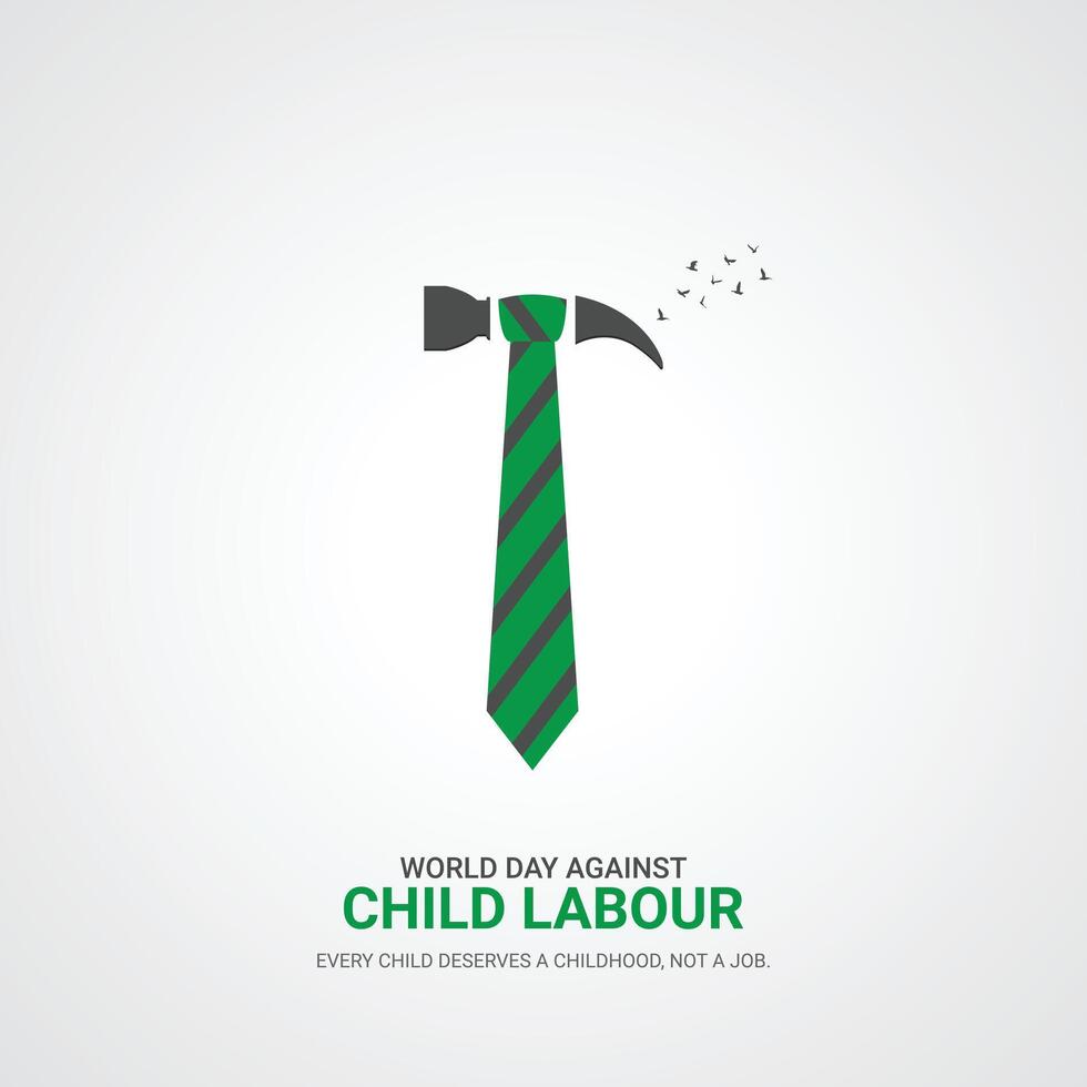 World day against Child labour. Child labour creative ads design 12 June. , 3D illustration. vector