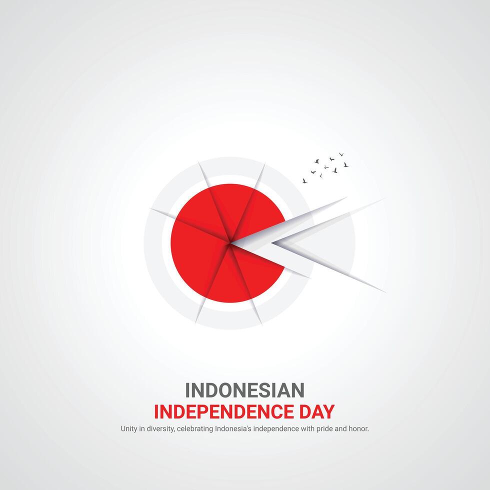 indonesia independence day. indonesia independence day creative ads design. 3D illustration. vector