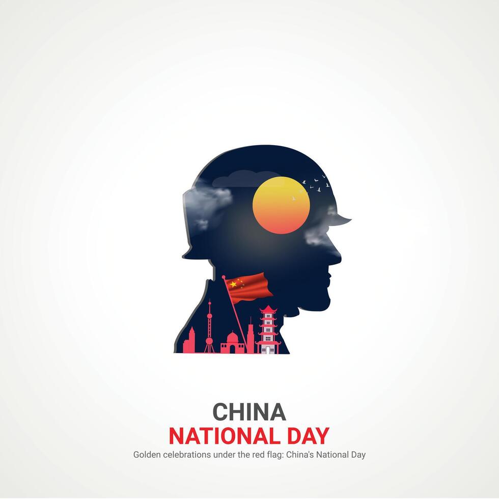 china national day. china national day creative ads design 1 Oct . , 3D illustration. vector