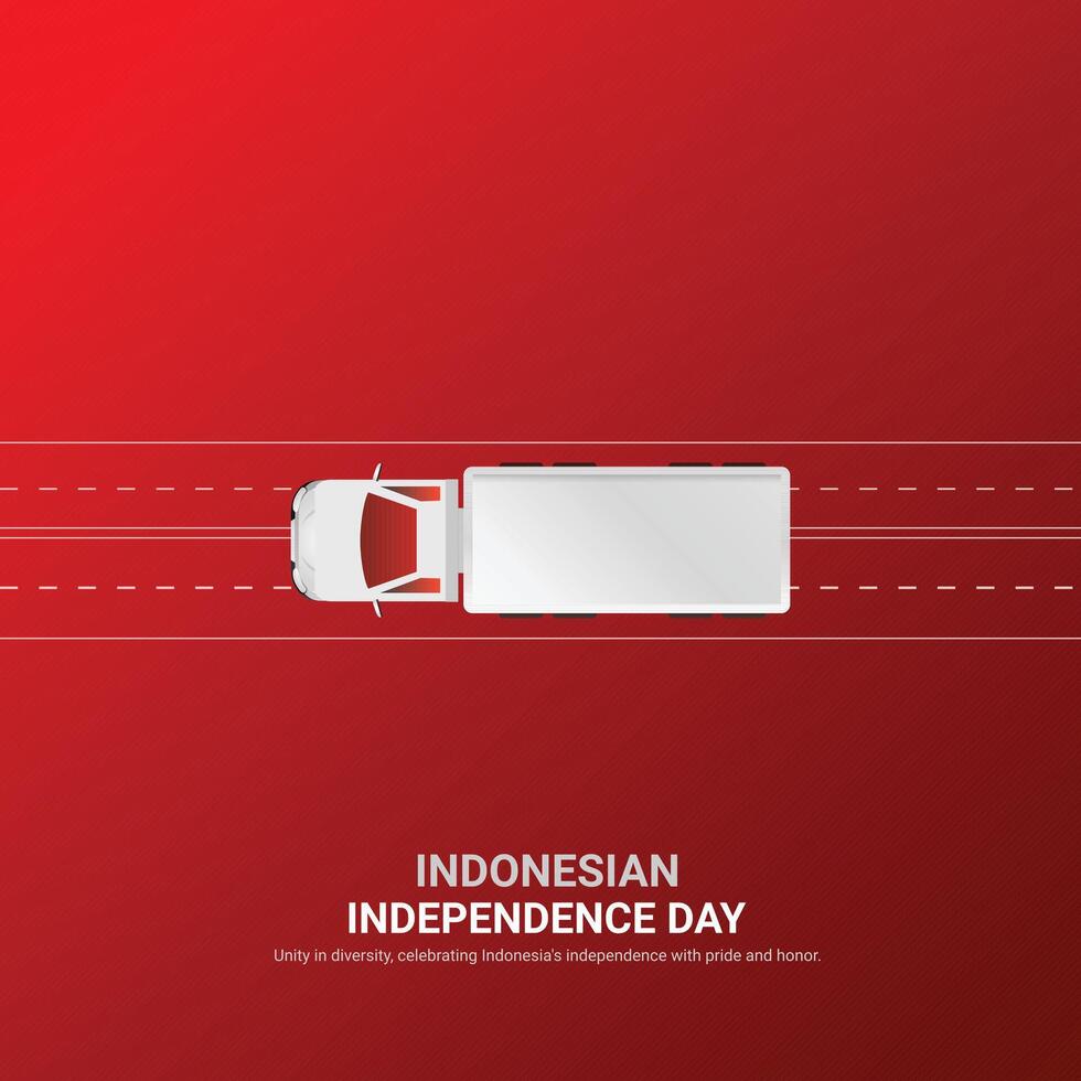 indonesia independence day. indonesia independence day creative ads design. 3D illustration. vector