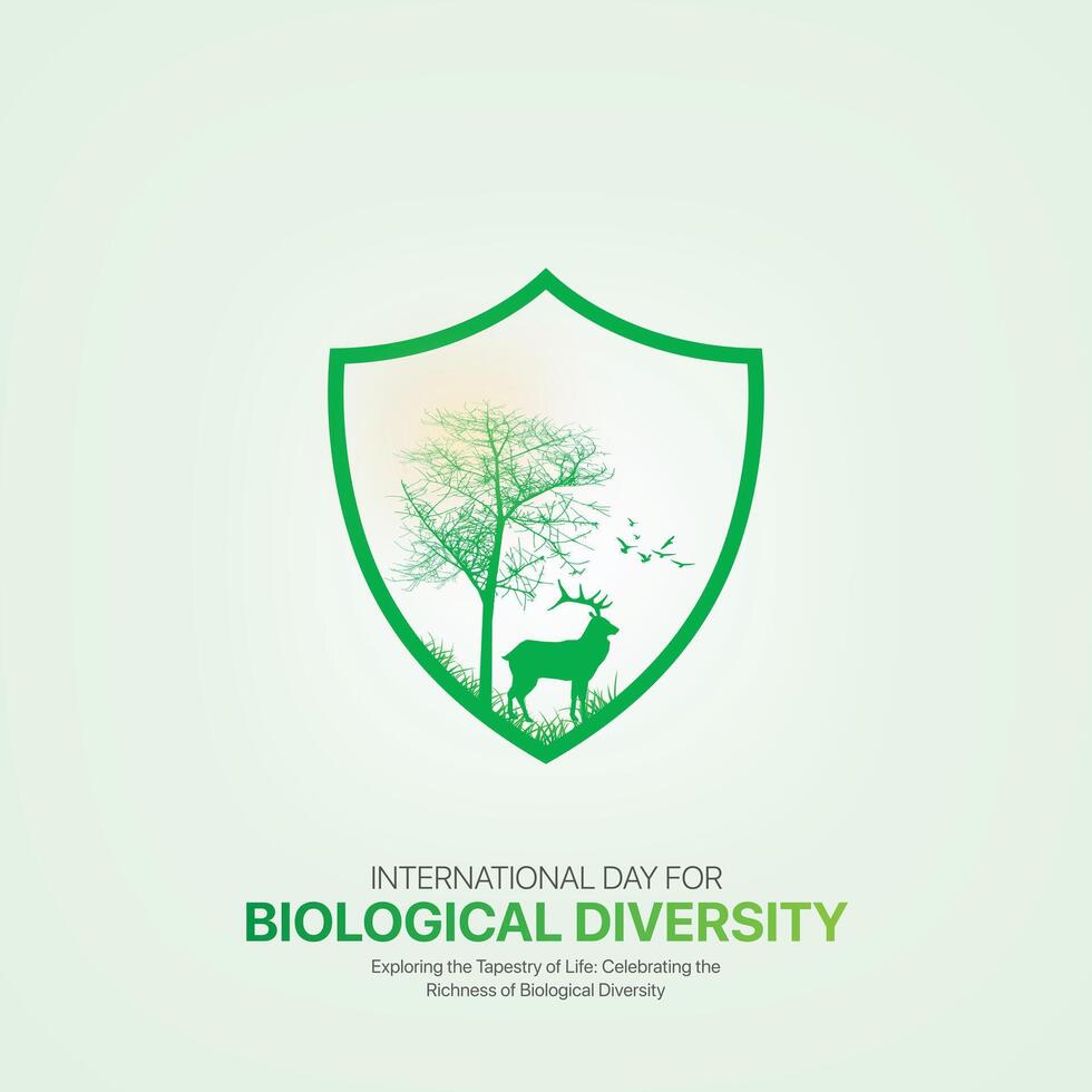 internacional día para biológico diversidad.biologica diversidad creativo anuncios diseño. social medios de comunicación correo, , 3d ilustración. vector