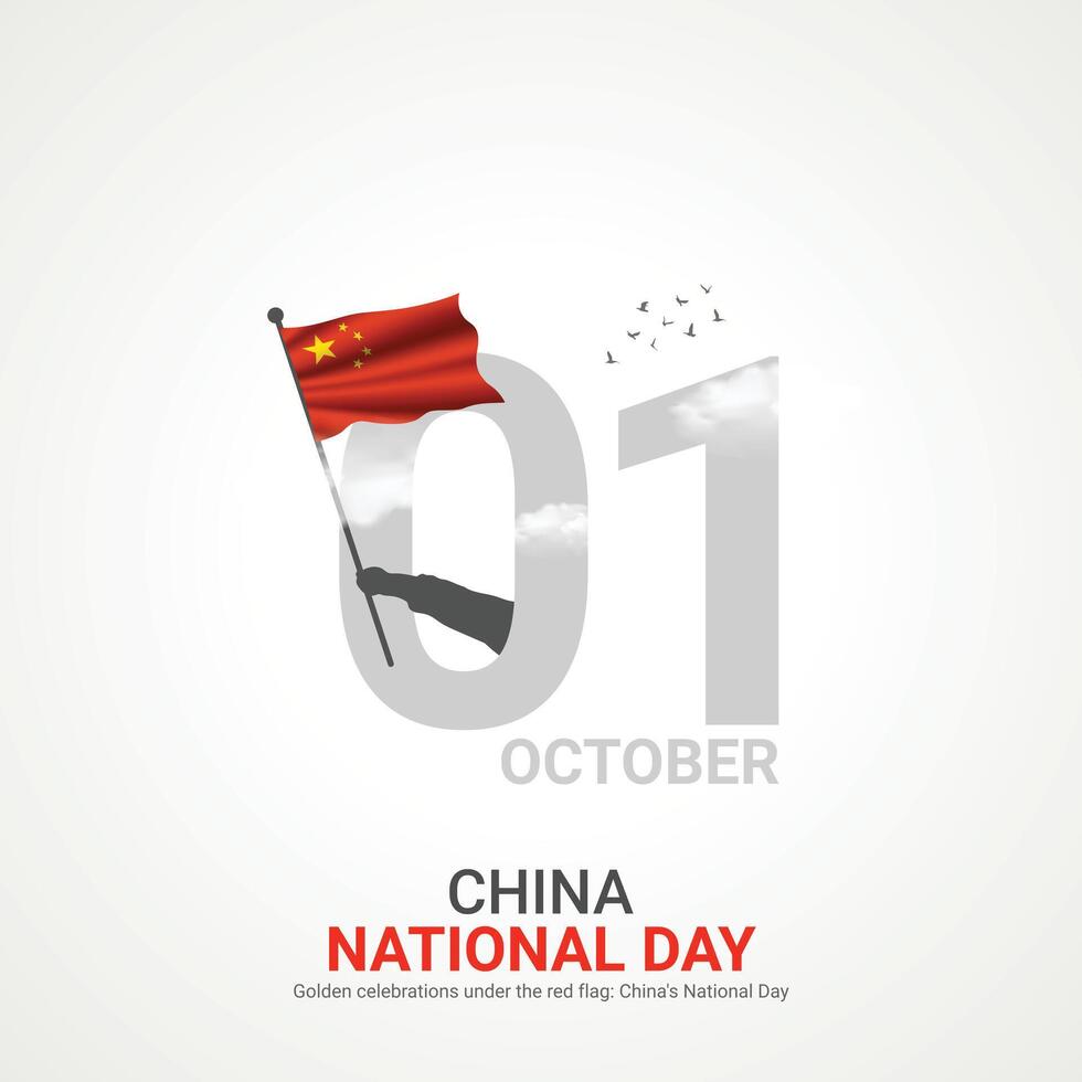 china national day. china national day creative ads design 1 Oct . , 3D illustration. vector