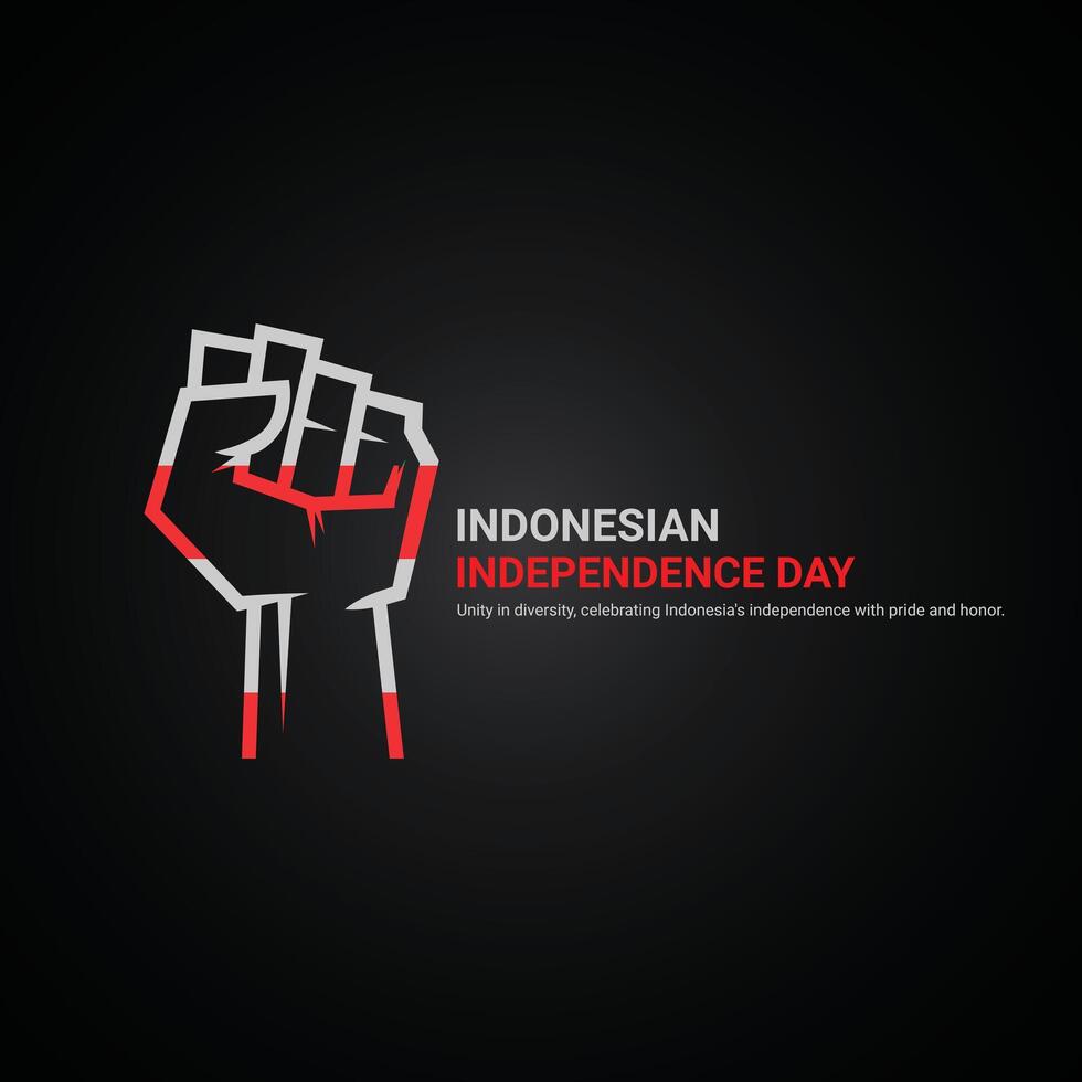 indonesia independence day. indonesia independence day creative ads design. 3D illustration. vector