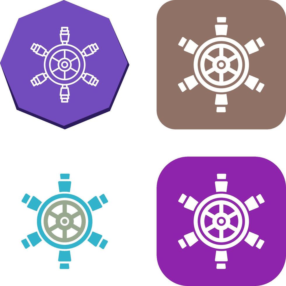 Ship Wheel Icon Design vector