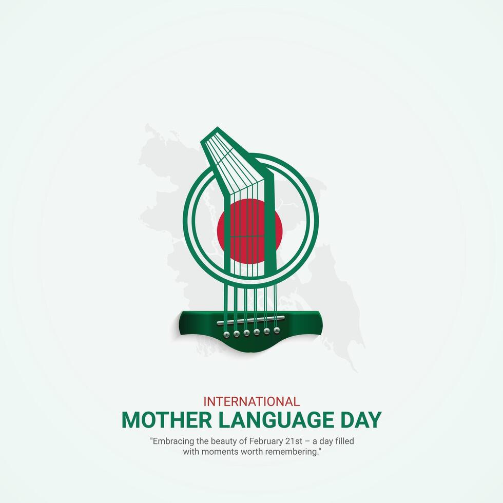 International Mother Language Day creative ads. 21 February Mother Language Day of Bangladesh. poster, banner illustration . 3D vector