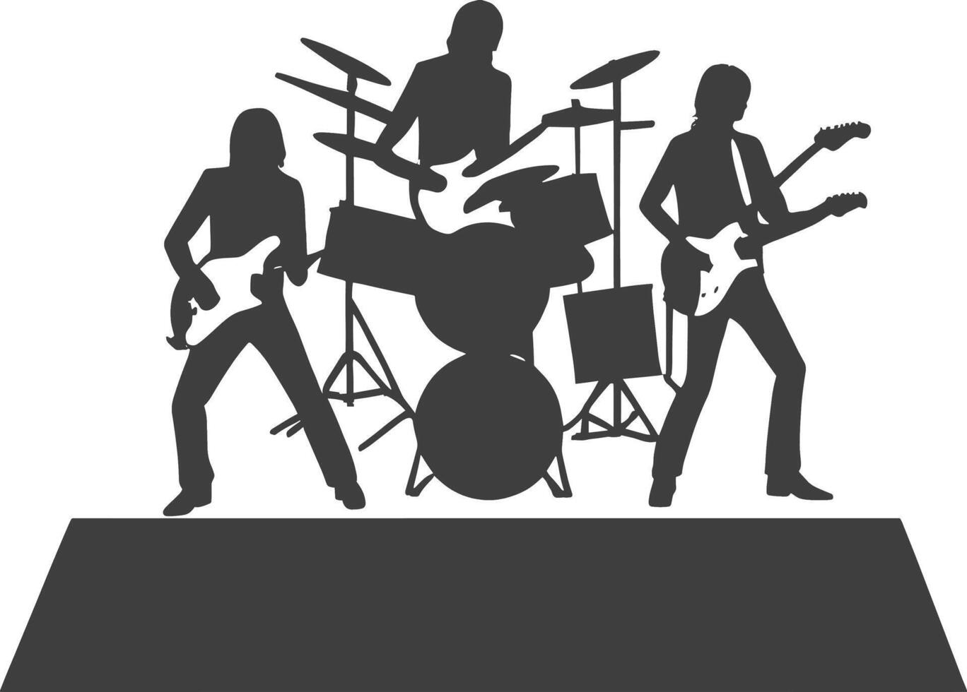 Set of silhouettes of musicians on a white background. illustration vector