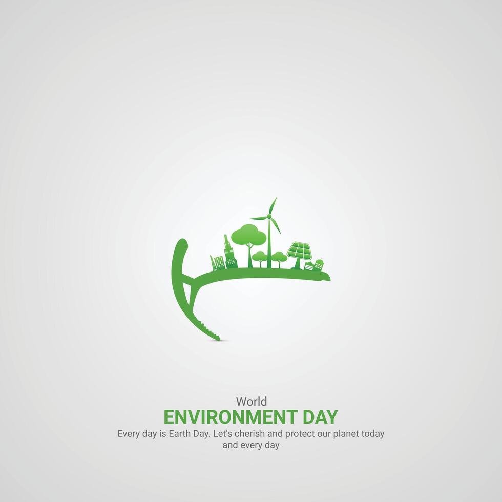 World environment day. World environment day creative ads. June 5 poster, banner illustration . 3D vector