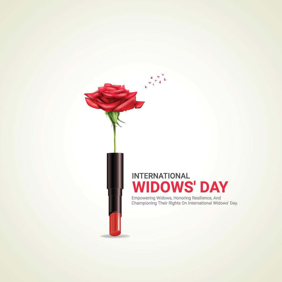 international widows' day creative ads, international widows' day june 23, , illustration, 3d vector