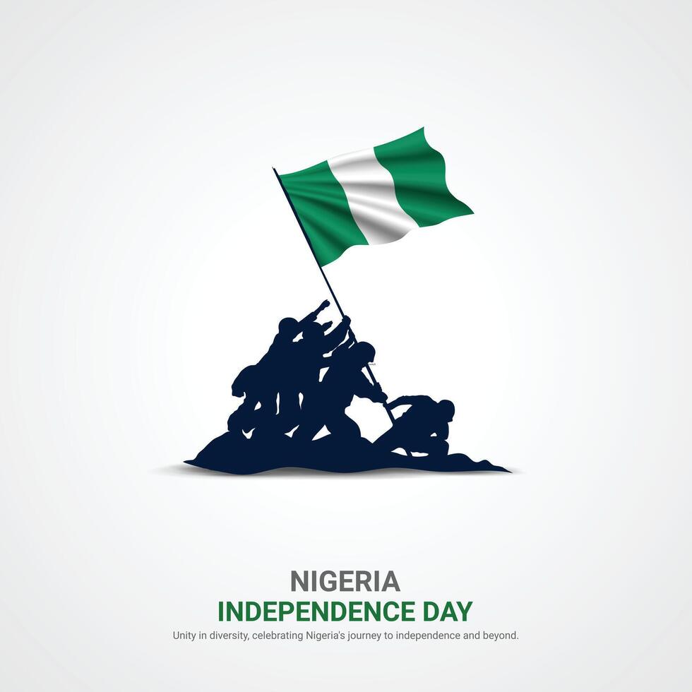 nigeria independence day. nigeria independence day creative ads design. social media post, , 3D illustration. vector