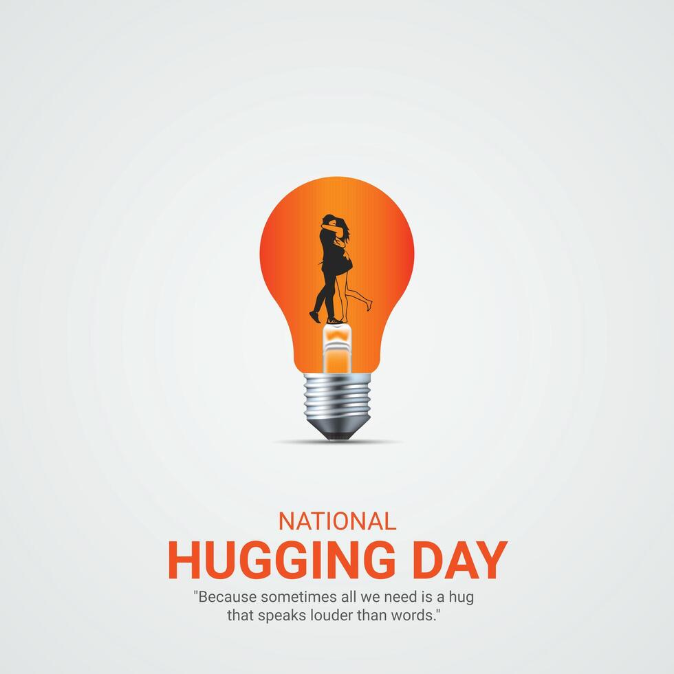 National Hugging Day, celebrated on January 21, creative design for social media ads vector