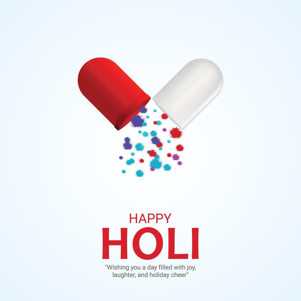 creative illustration of Happy holi festival for social media ads vector