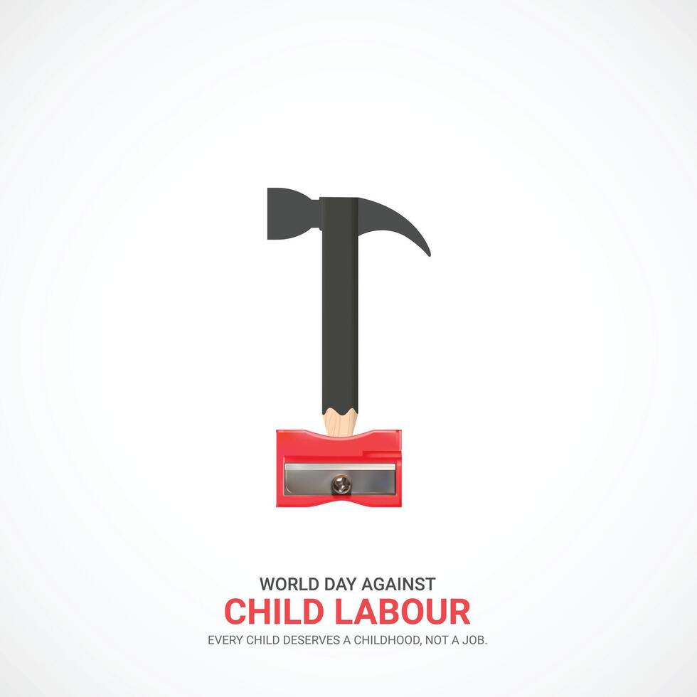 World day against Child labour. Child labour creative ads design 12 June. , 3D illustration. vector