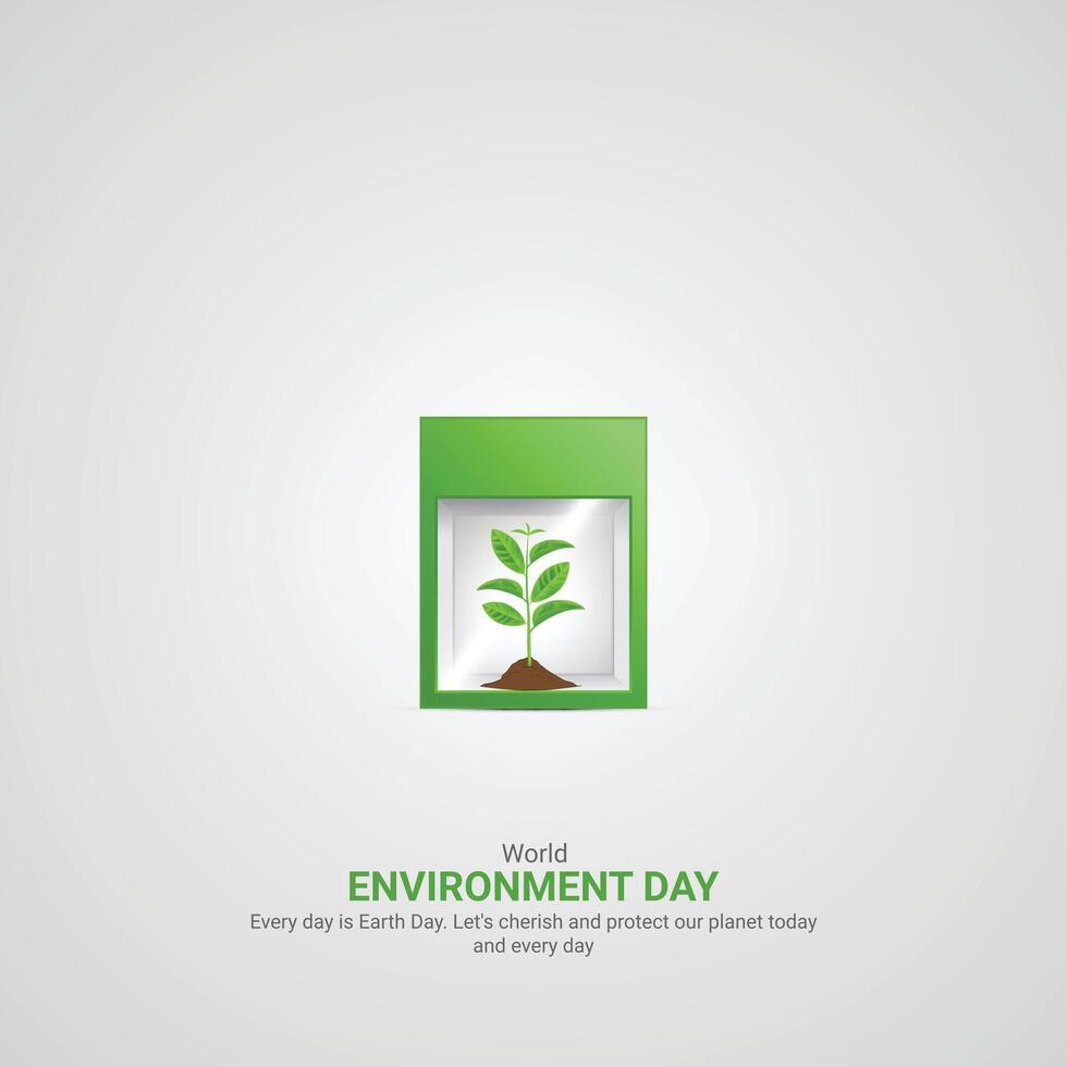 World environment day. World environment day creative ads. June 5 poster, banner illustration . 3D vector