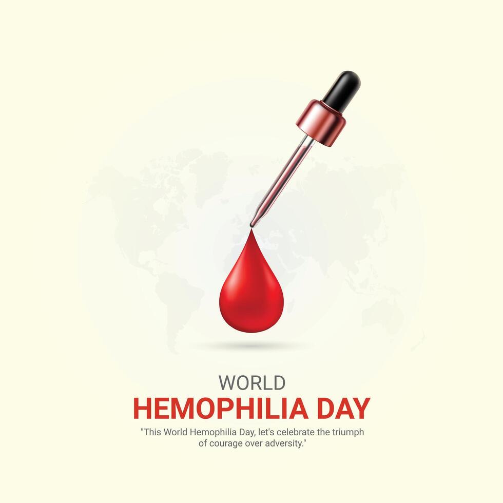 world hemophilia day. world hemophilia day creative ads design April 17. social media poster, , 3D illustration. vector