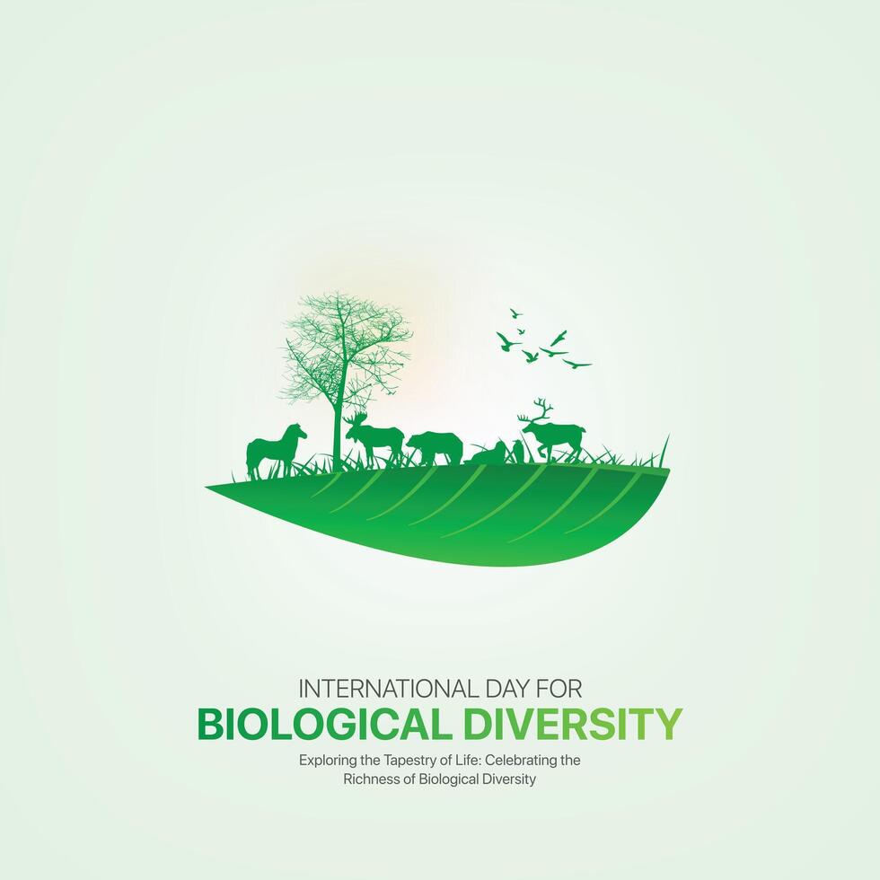 internacional día para biológico diversidad.biologica diversidad creativo anuncios diseño. social medios de comunicación correo, , 3d ilustración. vector