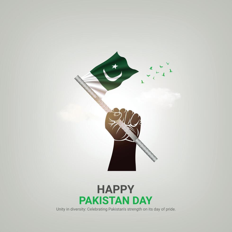 pakistan resolution day. pakistan resolution day creative ads design. post, , 3D illustration. vector