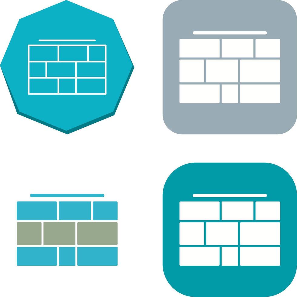 Brick wall Icon Design vector