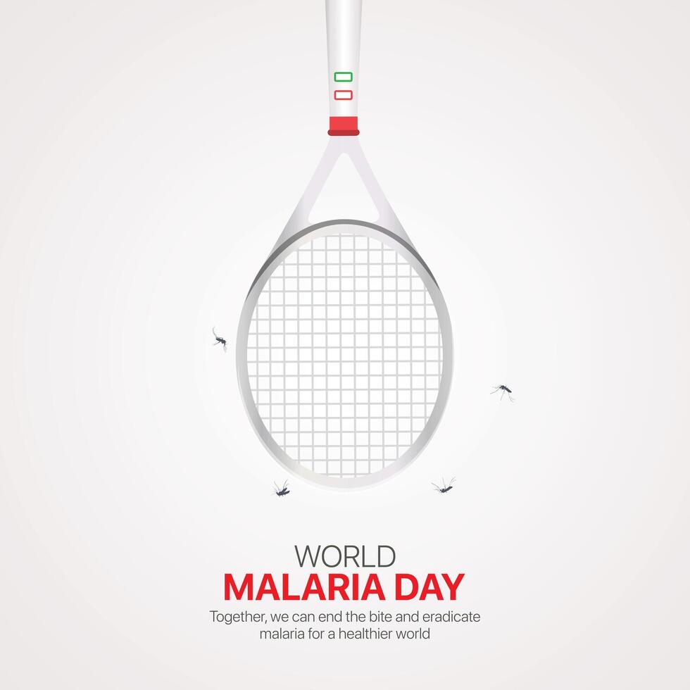 mundo malaria día. mundo malaria día creativo anuncios diseño abril 25 social medios de comunicación póster, , 3d ilustración. vector