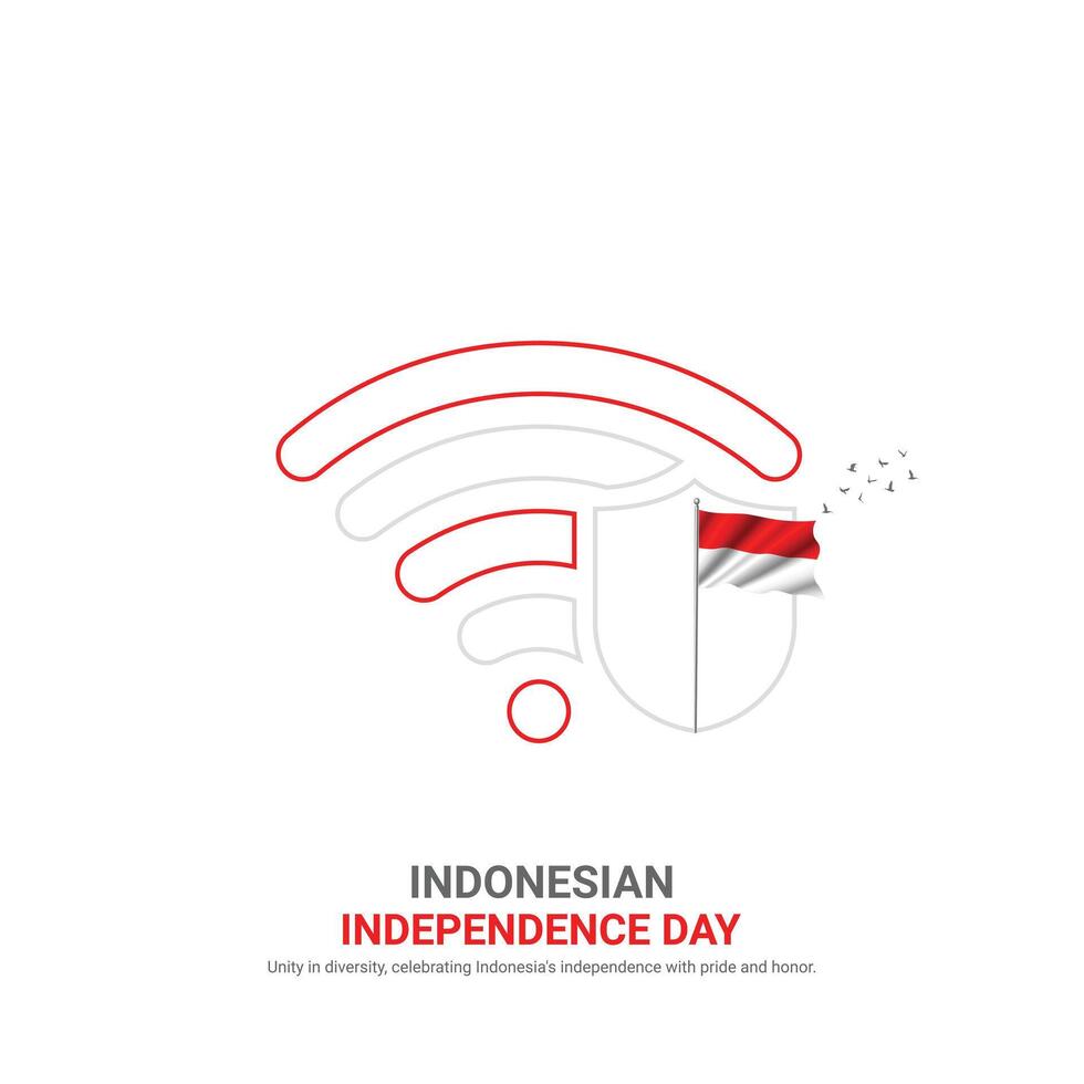 indonesia independence day. indonesia independence day creative ads design. 3D illustration. vector