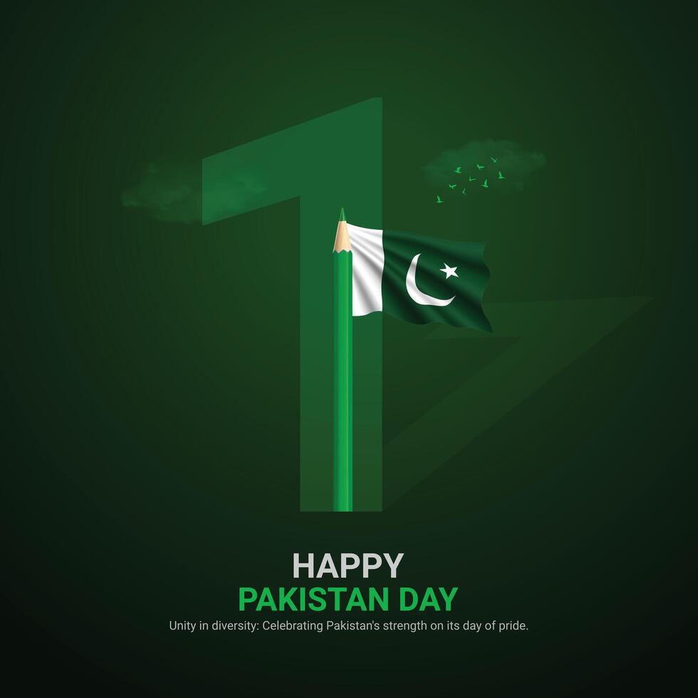 pakistan resolution day. pakistan resolution day creative ads design. post, , 3D illustration. vector