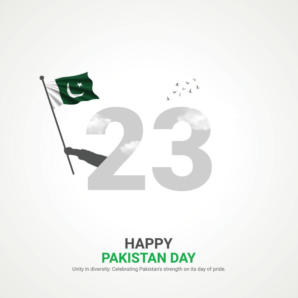 pakistan resolution day. pakistan resolution day creative ads design. post, , 3D illustration. vector