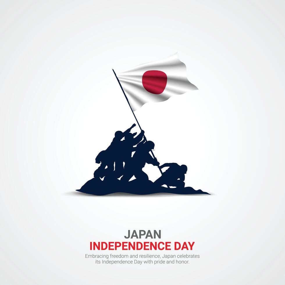 Japón independencia día. Japón independencia día creativo anuncios diseño feb 11 , 3d ilustración. vector