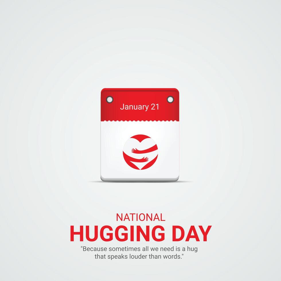 National Hugging Day, celebrated on January 21, creative design for social media ads vector
