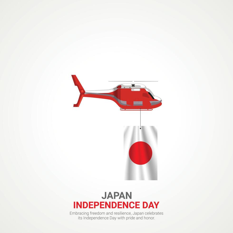Japón independencia día. Japón independencia día creativo anuncios diseño feb 11 , 3d ilustración. vector