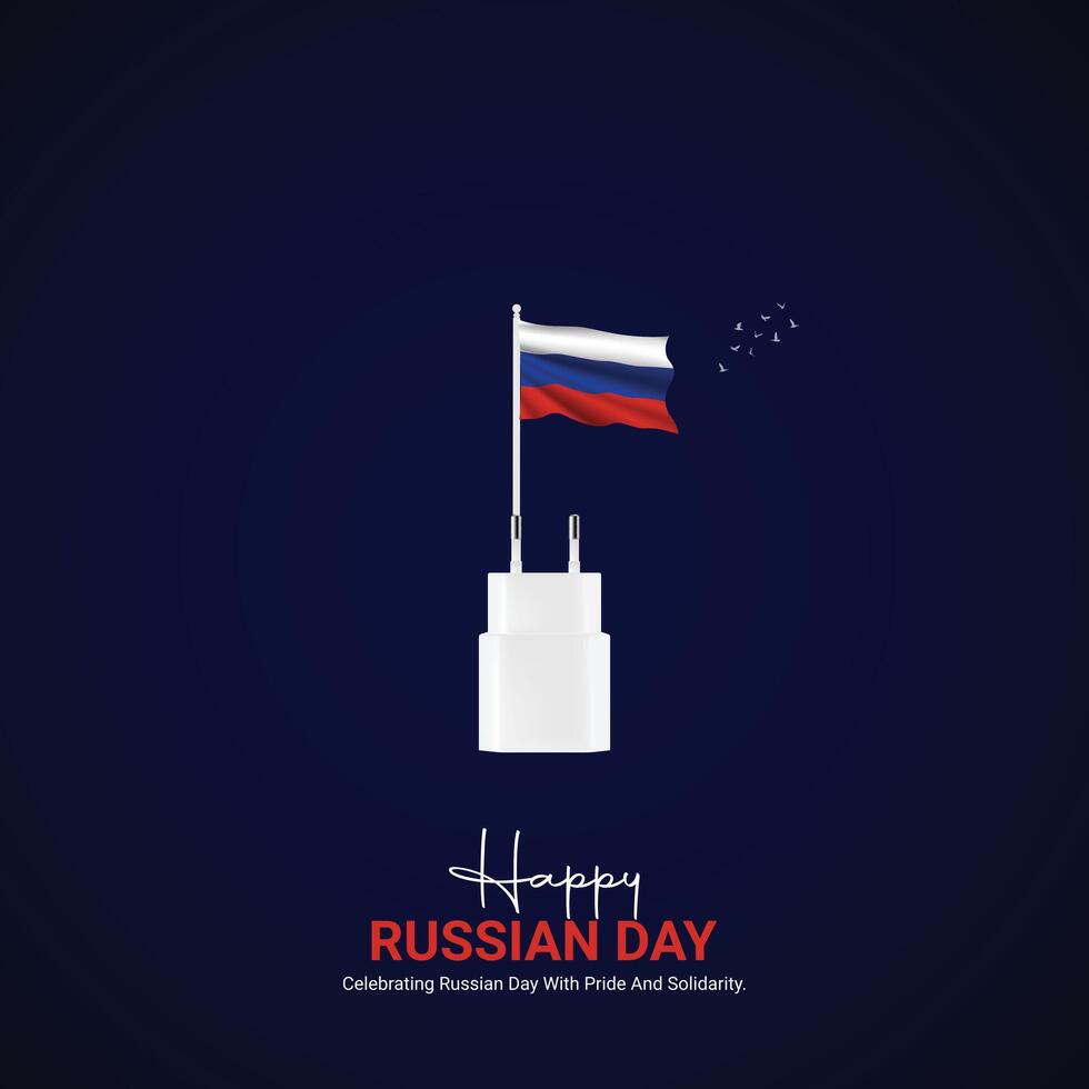 russian independence day. russian independence day creative ads design, 12 june. social media poster, , 3D illustration. vector