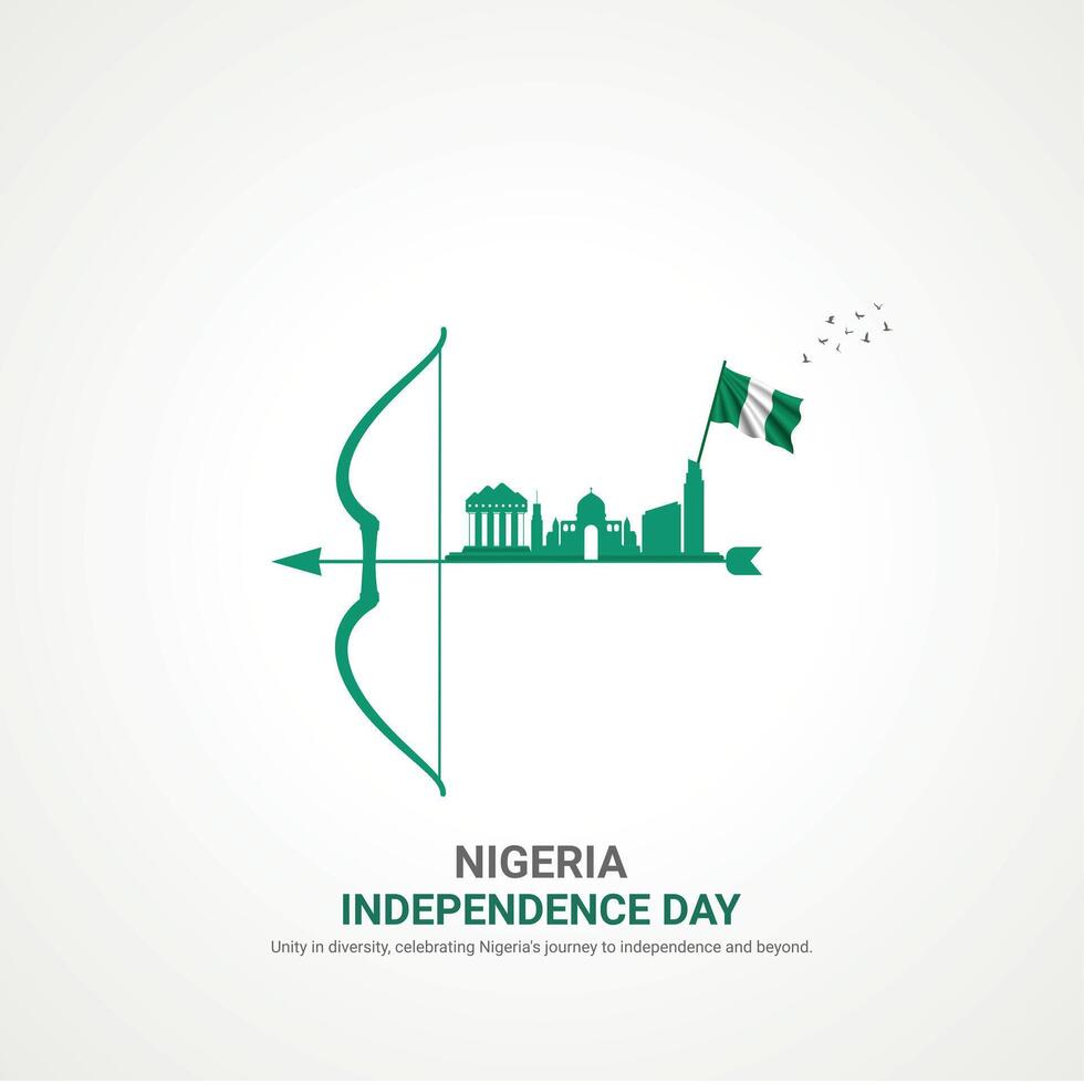nigeria independence day. nigeria independence day creative ads design. social media post, , 3D illustration. vector
