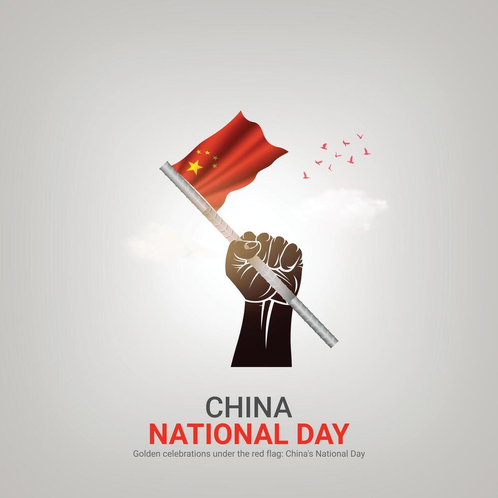 china national day. china national day creative ads design 1 Oct . , 3D illustration. vector
