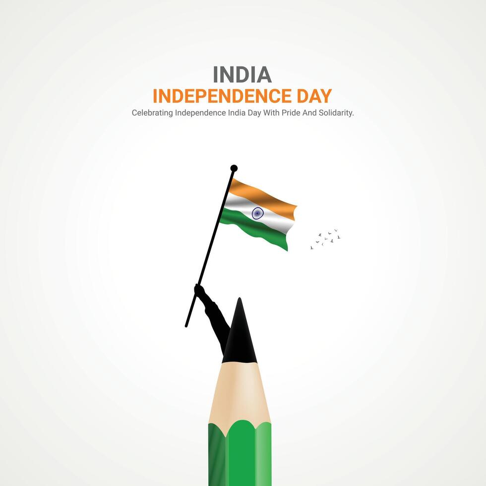 Indian Independence Day,Indian Independence Day creative ads design. social media post 3D illustration. vector