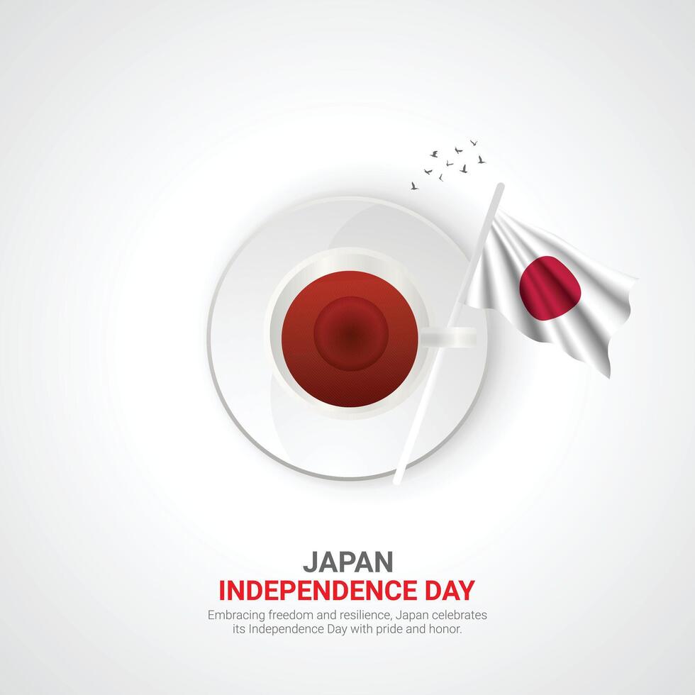 Japón independencia día. Japón independencia día creativo anuncios diseño feb 11 , 3d ilustración. vector
