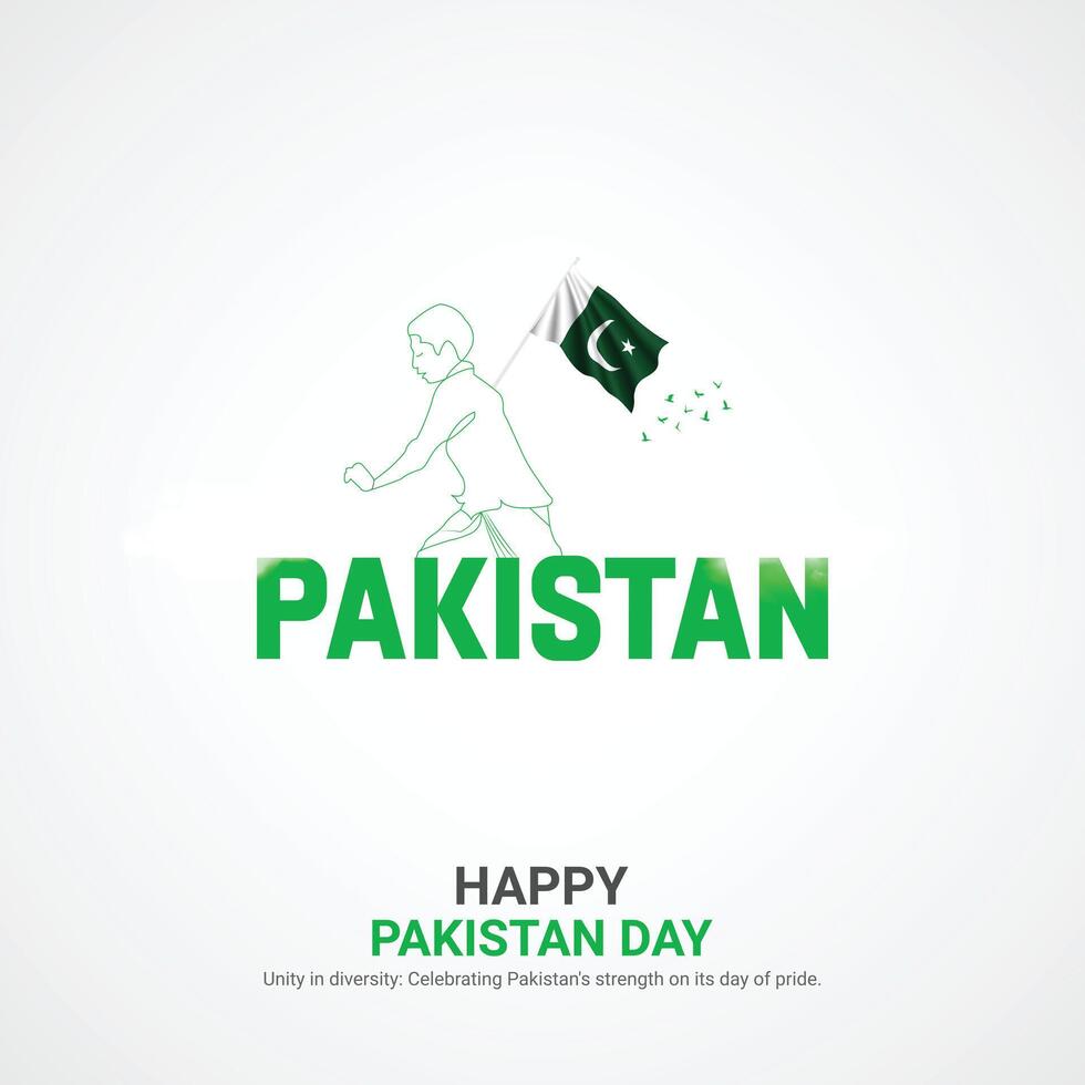 pakistan resolution day. pakistan resolution day creative ads design. post, , 3D illustration. vector