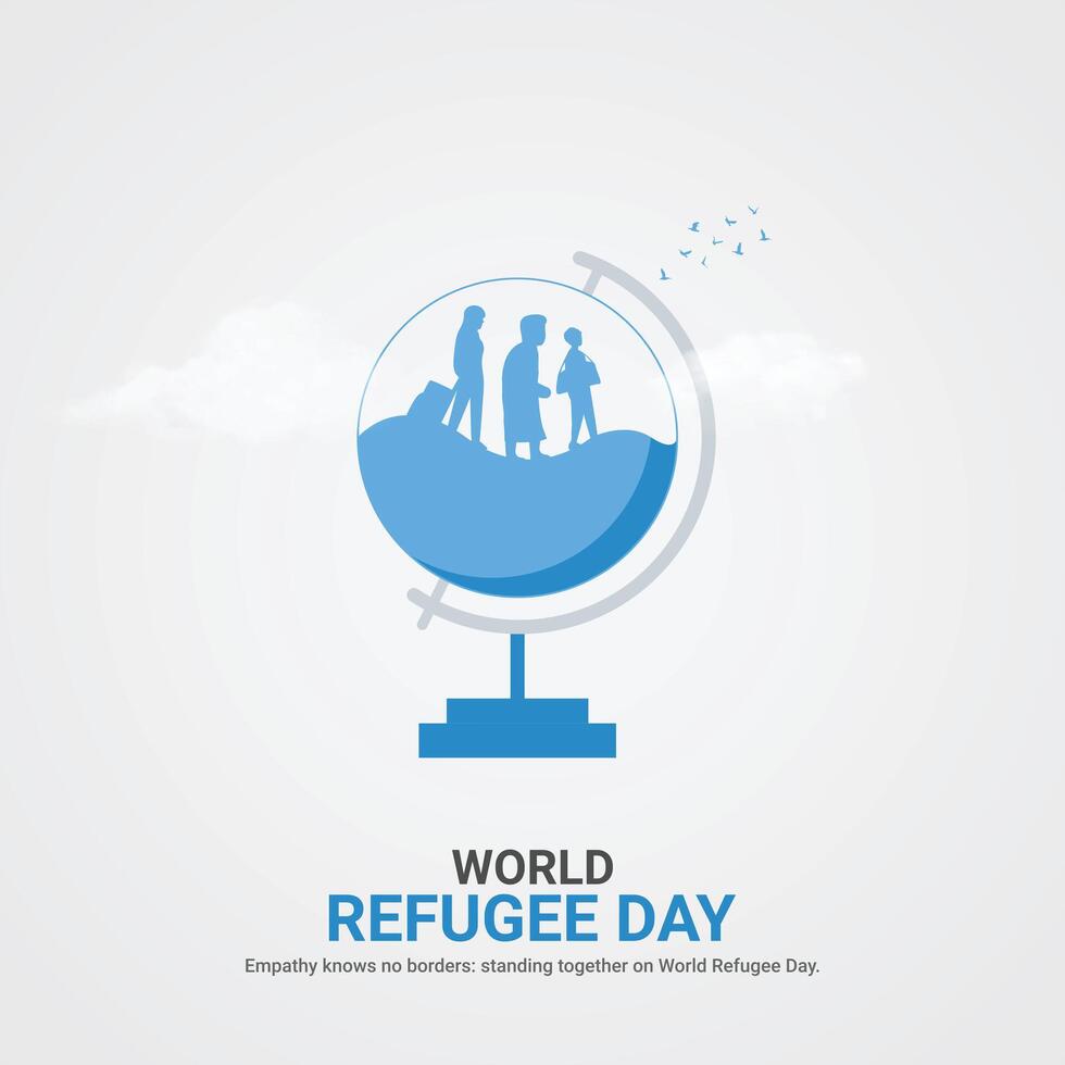 international refugee day. international refugee day creative ads design. june 20. , art, illustration, 3d vector