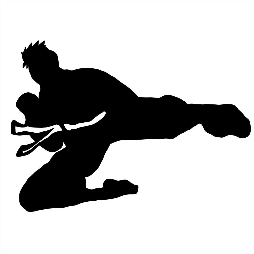 karate silhouette logo icon vector