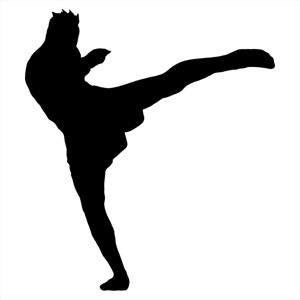 muay thai logo icon silhouette vector
