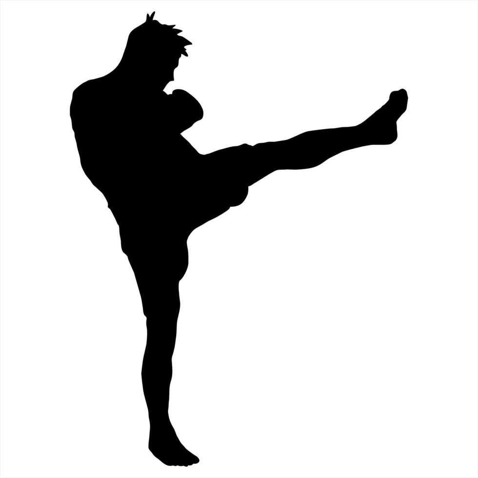 muay thai logo icon silhouette vector