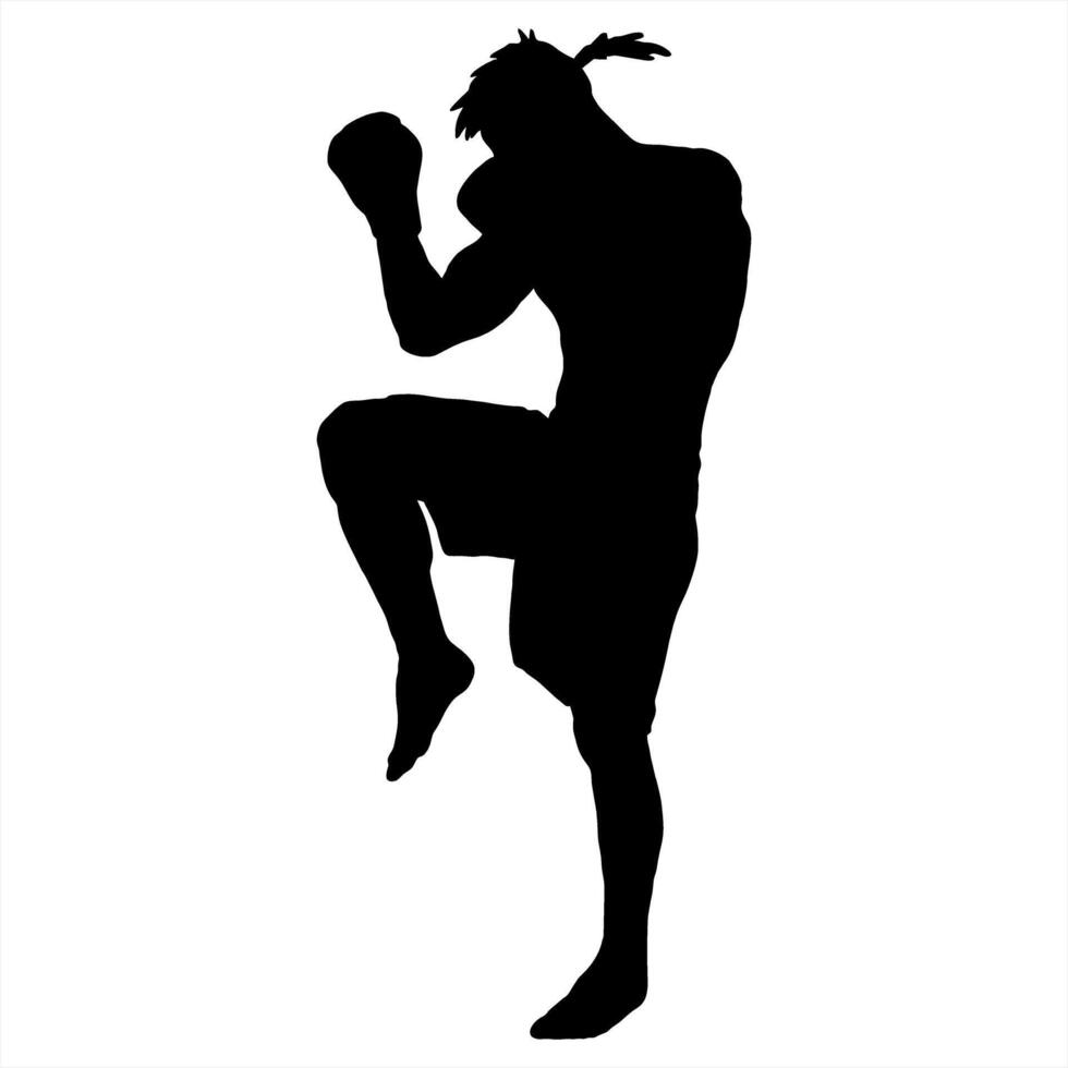 muay thai logo icon silhouette vector