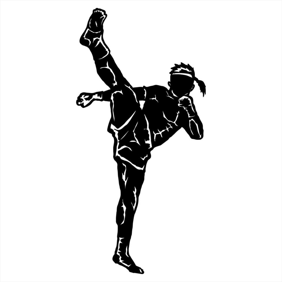 may thai silhouette logo vector