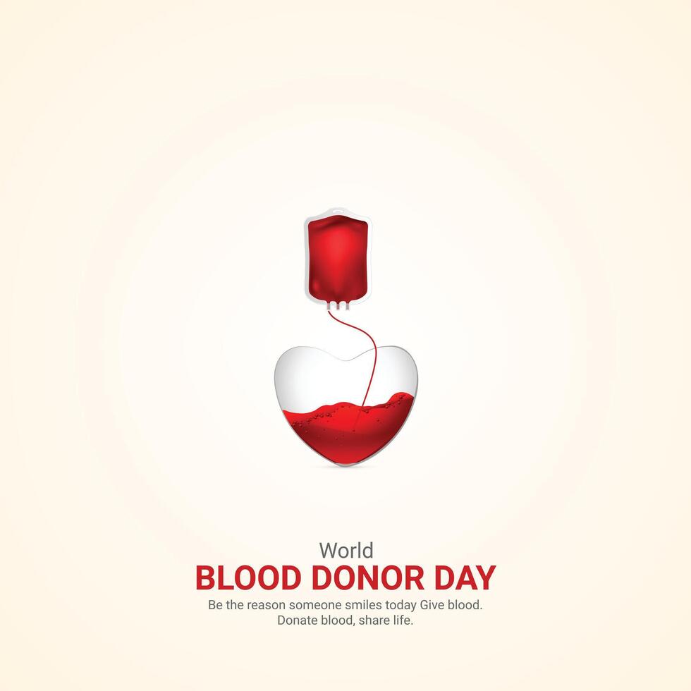 World Blood Donor Day. world Blood Donor Day creative ads design june 14. , illustration, 3d vector