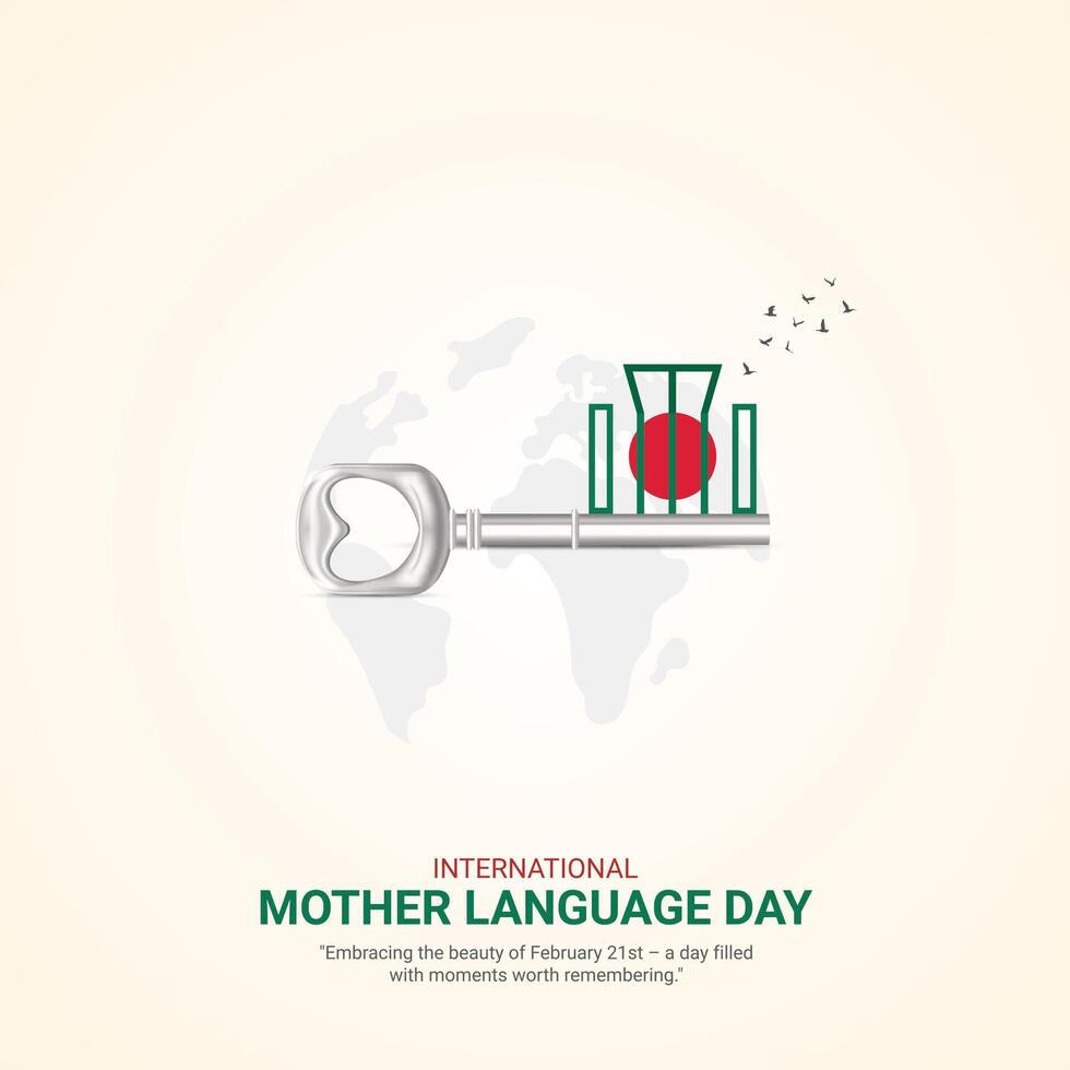 International Mother Language Day creative ads. 21 February Mother Language Day of Bangladesh. poster, banner illustration . 3D vector