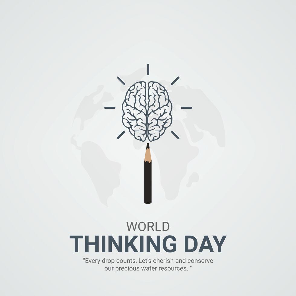 World Thinking Day. World Thinking Day creative ads design Feb 22 . social media poster, , 3D illustration. vector