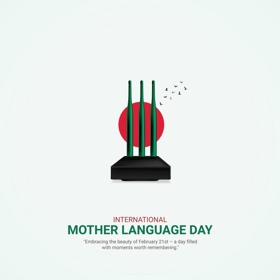 International Mother Language Day creative ads. 21 February Mother Language Day of Bangladesh. poster, banner illustration . 3D vector