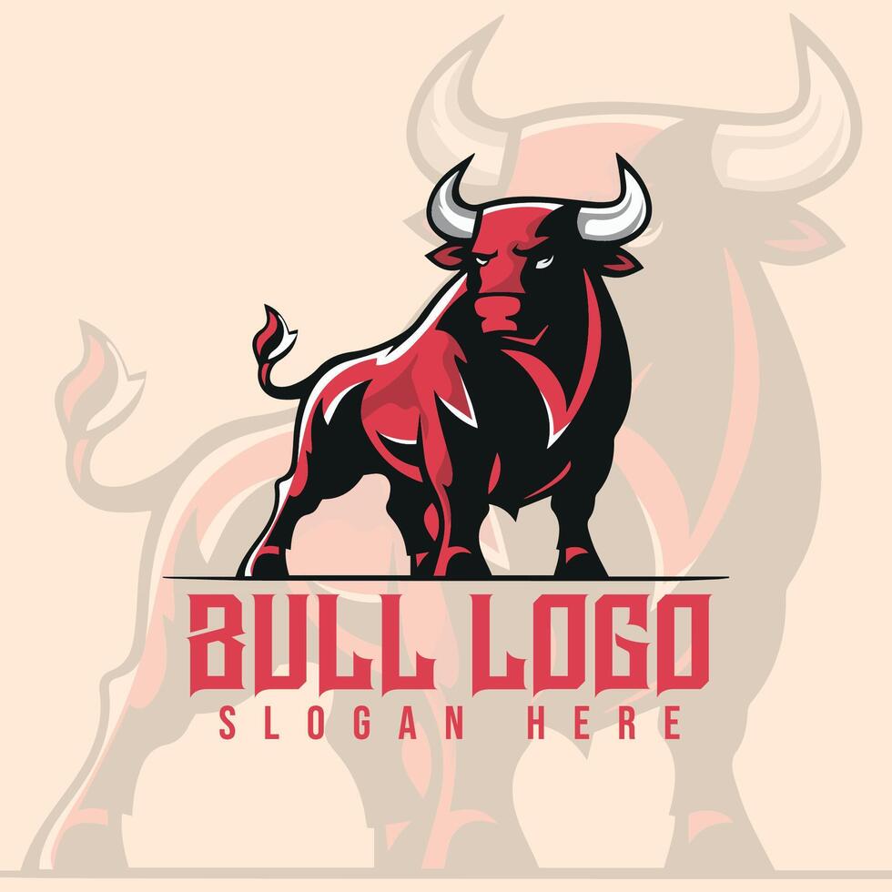 Elegant bull concept for business logo design vector