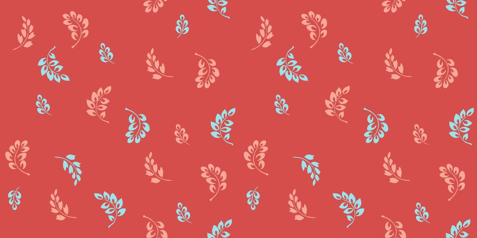 Simple seamless pattern with tiny abstract branches leaves. hand drawn sketch. Colored orange minimalist printing. Template for designs, fabric, children textiles, vector