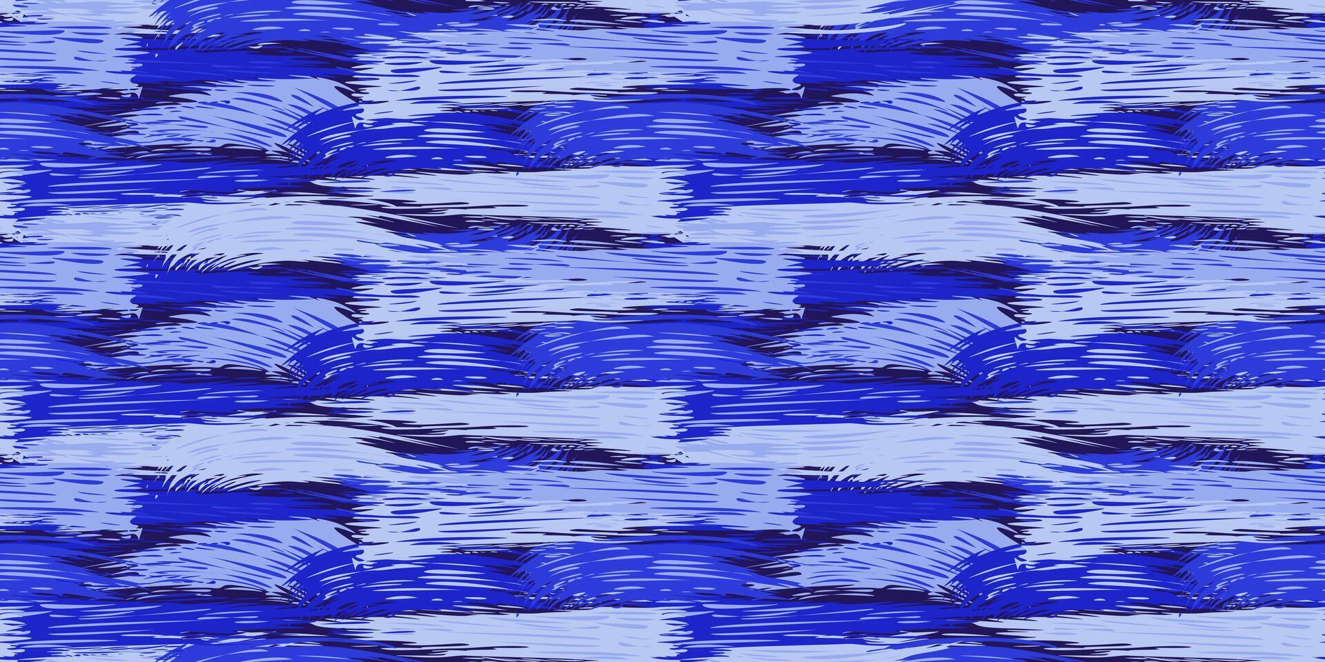 Colorful artistic oil messy dynamic brush strokes texture seamless pattern. Bright blue splashes of paint on a dark background. hand drawn. Abstract print with horizontal lines patterned. vector